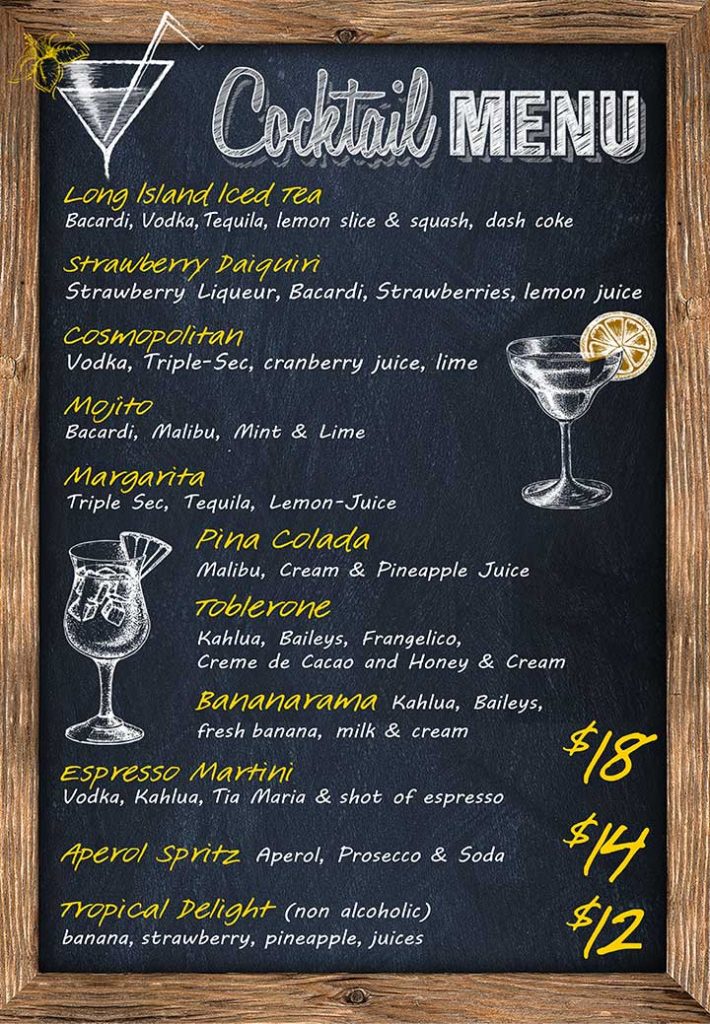 cocktail menu